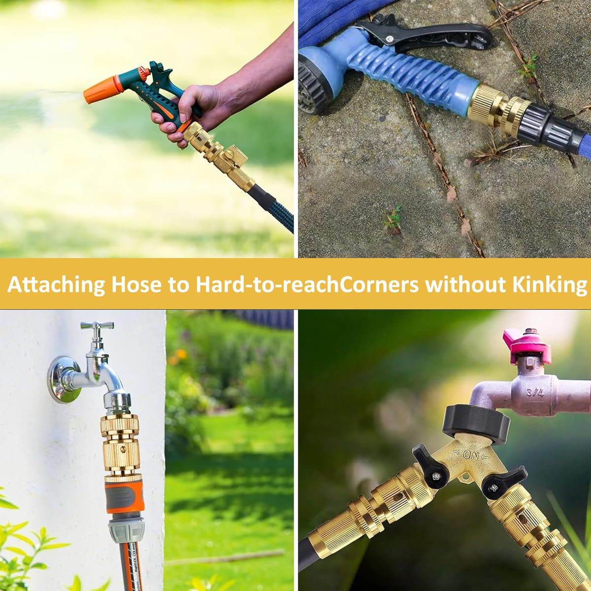HASTHIP Water Hose Quick Connect for Garden Use featuring Leak-Proof Brass 1/2 in Fittings