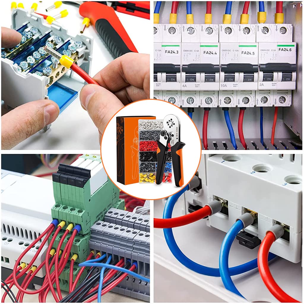 Serplex Wire Crimping Tool Kit for Electrical Connection with 3600 pcs Ferrules | Self Adjusting Ratchet Crimper 0.25–10 mm²