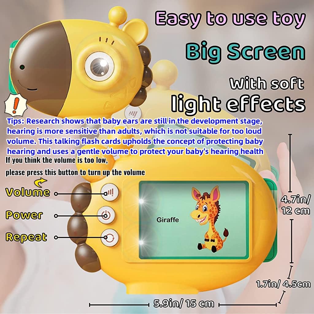 PATPAT Flash Cards for Kids featuring 60 Cards 120 Words and Gentle Talking Learning Machine | Educational Toy for Toddlers