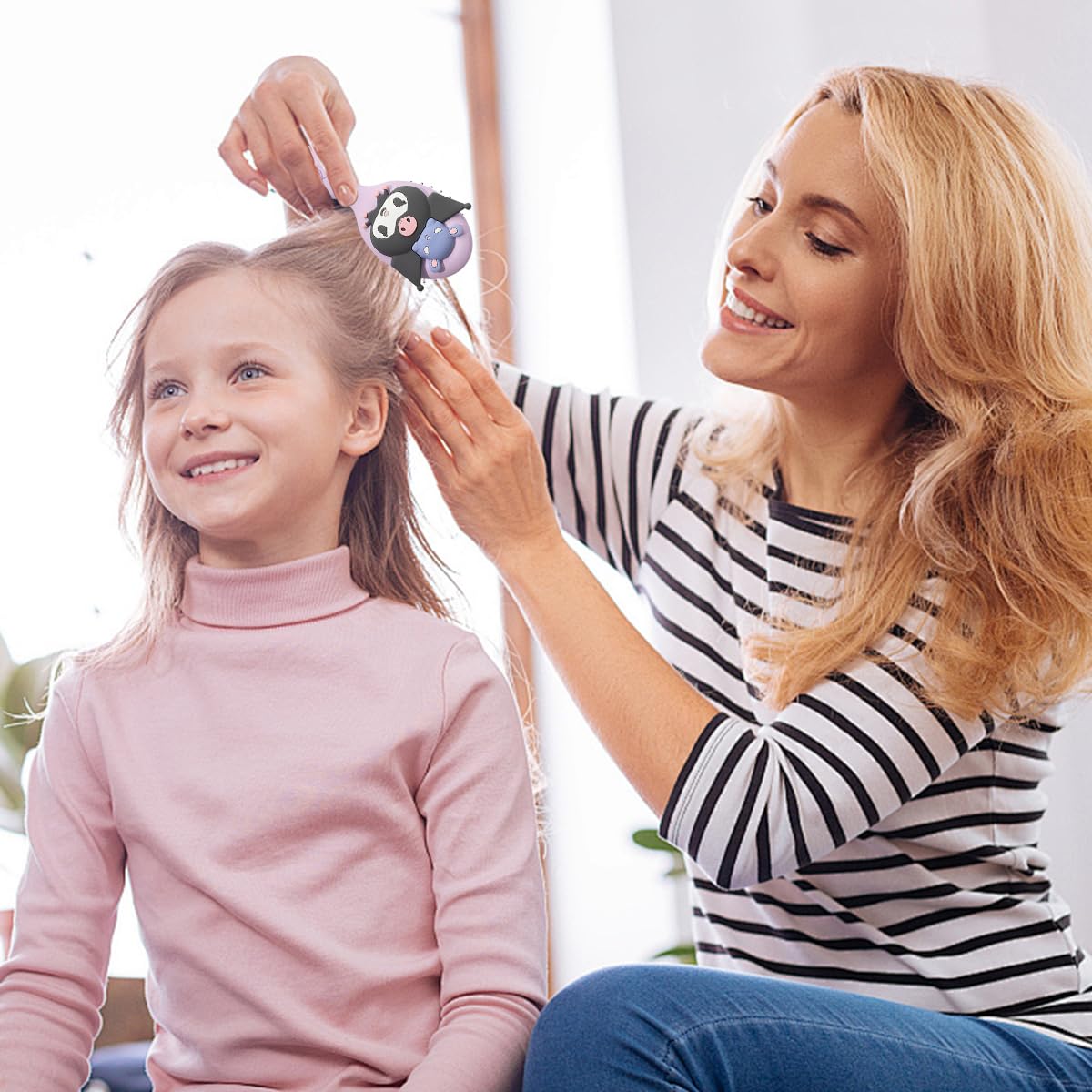 MAYCREATE Toddler Hair Brush for Girls 5.3 in with Ergonomic Handle and Soft Bristles | 3 PCS Kuromi Cartoon Comb