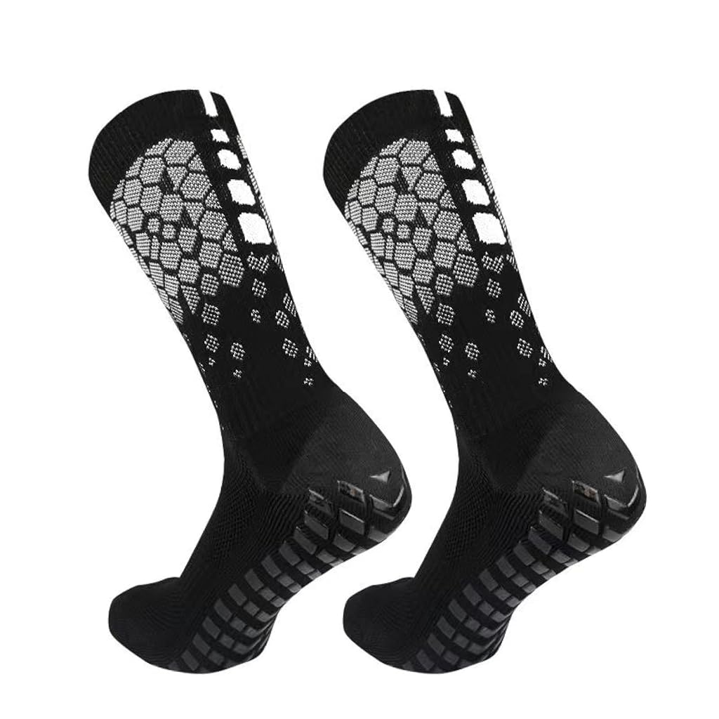 Proberos® Men'S Sports Socks, Football Sports Socks Training Non-Slip Basketball Socks, Black