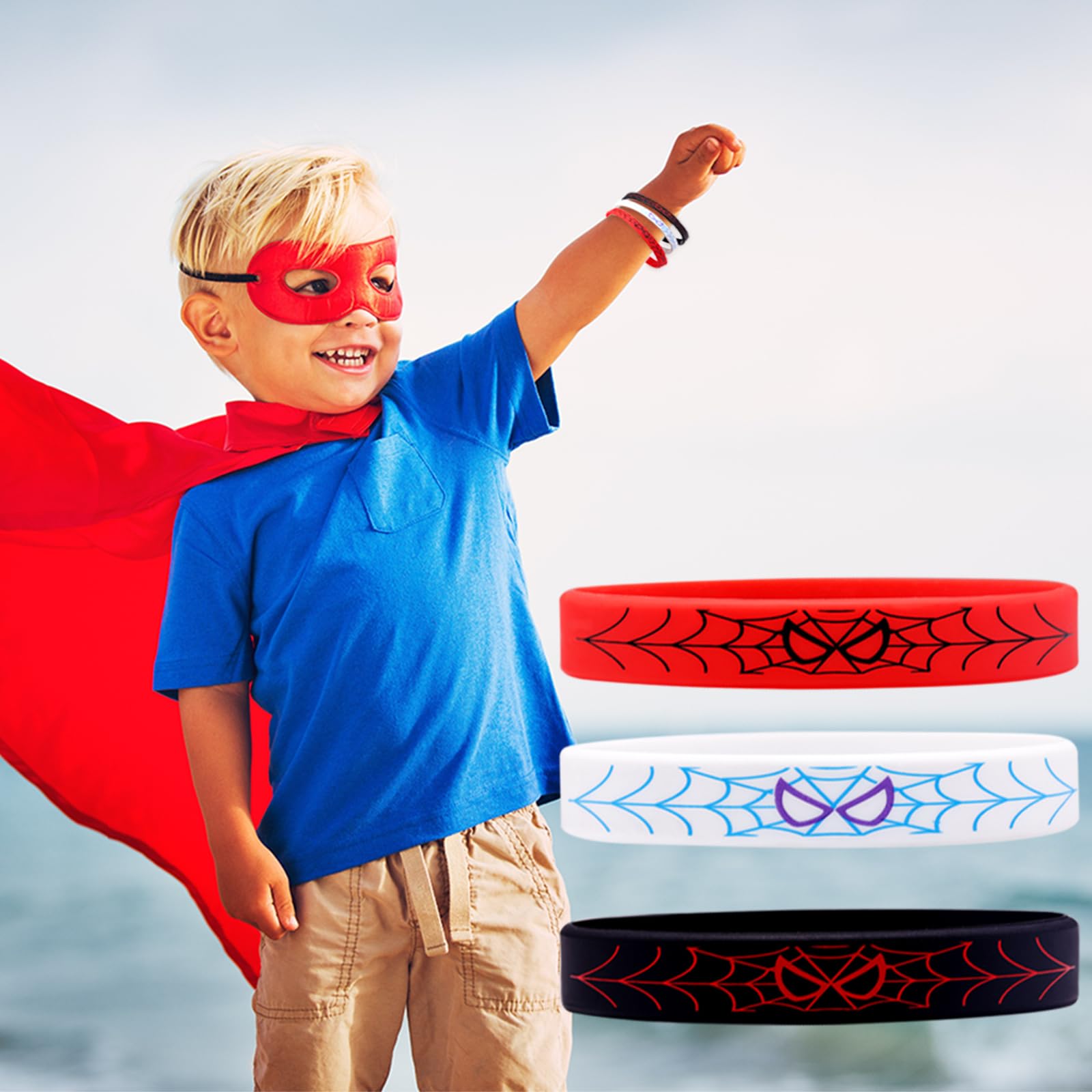 PATPAT Superhero Bracelet Set for Kids featuring 24 Silicone Bands | Party Favor Fun