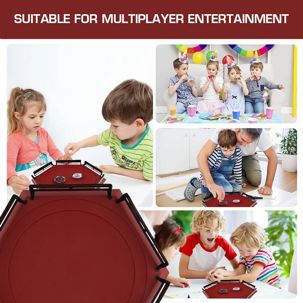 SNOWIE SOFT Beyblade Stadium Battle Arena for Kids with Hexagonal Design and Smooth Surface | Portable Plastic Arena for Party Games
