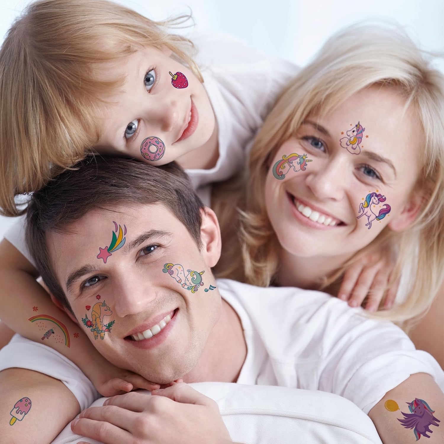MAYCREATE Temporary Tattoo Stickers for Kids Party with 10 Sheets 7.5×11cm | Night Glow Astronaut Theme