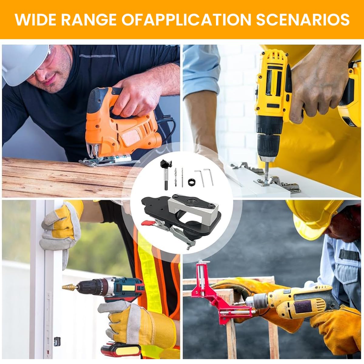 Serplex Concealed Hinge Jig for Cabinet Door Installation featuring 35mm Drill Guide | Aluminum Alloy Woodworking Tool