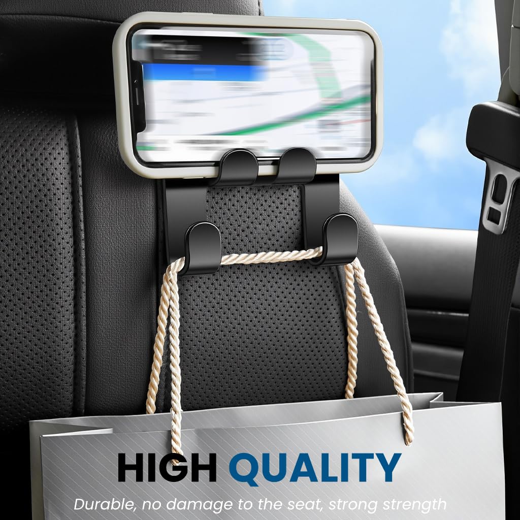 Zibuyu Car Hooks for Bags and Groceries with Space Saving Headrest Design | Interior Organizer