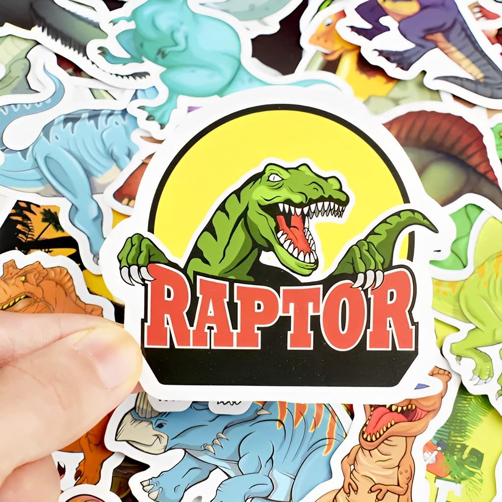 HASTHIP Dinosaur Sticker Set for DIY Crafts with 50pcs Vinyl Waterproof PVC Stickers | Scrapbook & Phone Decoration