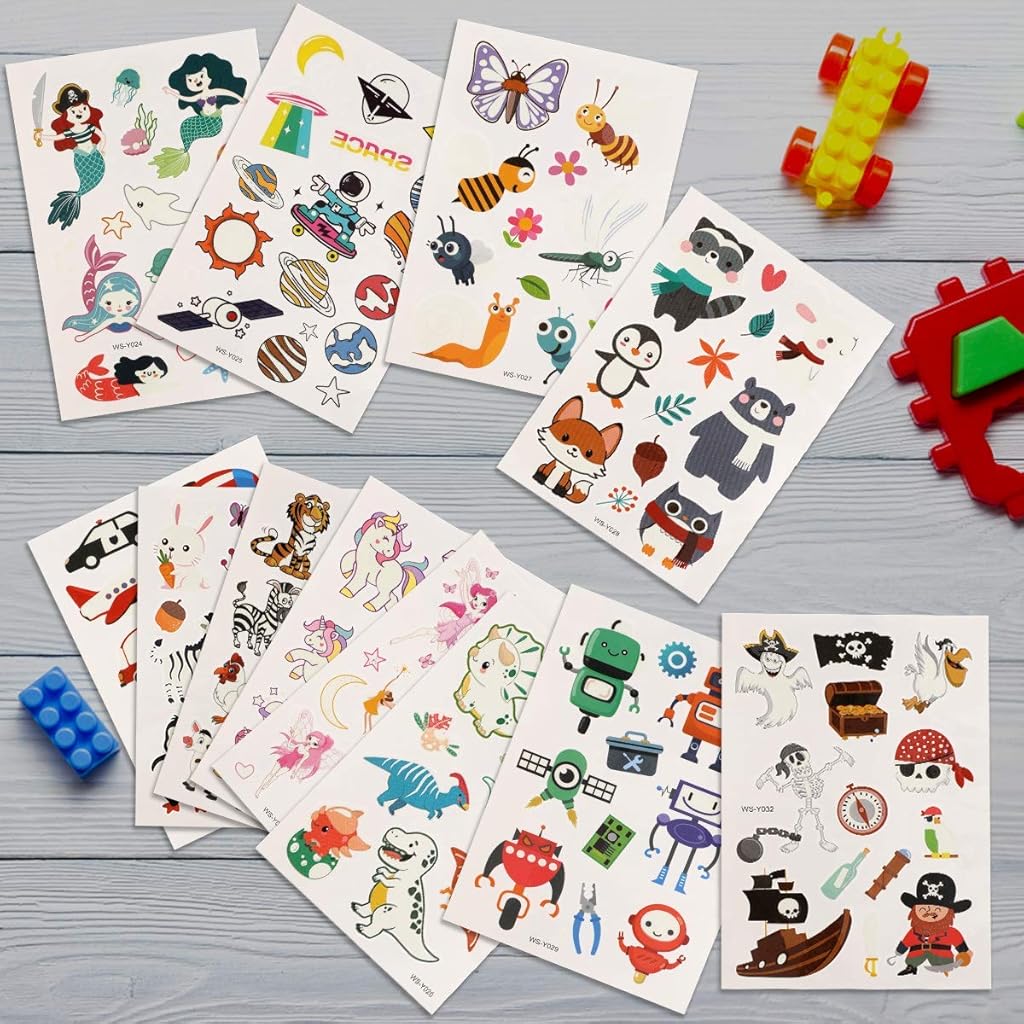 PATPAT® 12 Sheets Glow Temporary Cartoon Sticker for Kids Fake Tattoos Masquerade Luminous Tattoo Boys Girls Party Supplies Fun 24PCS