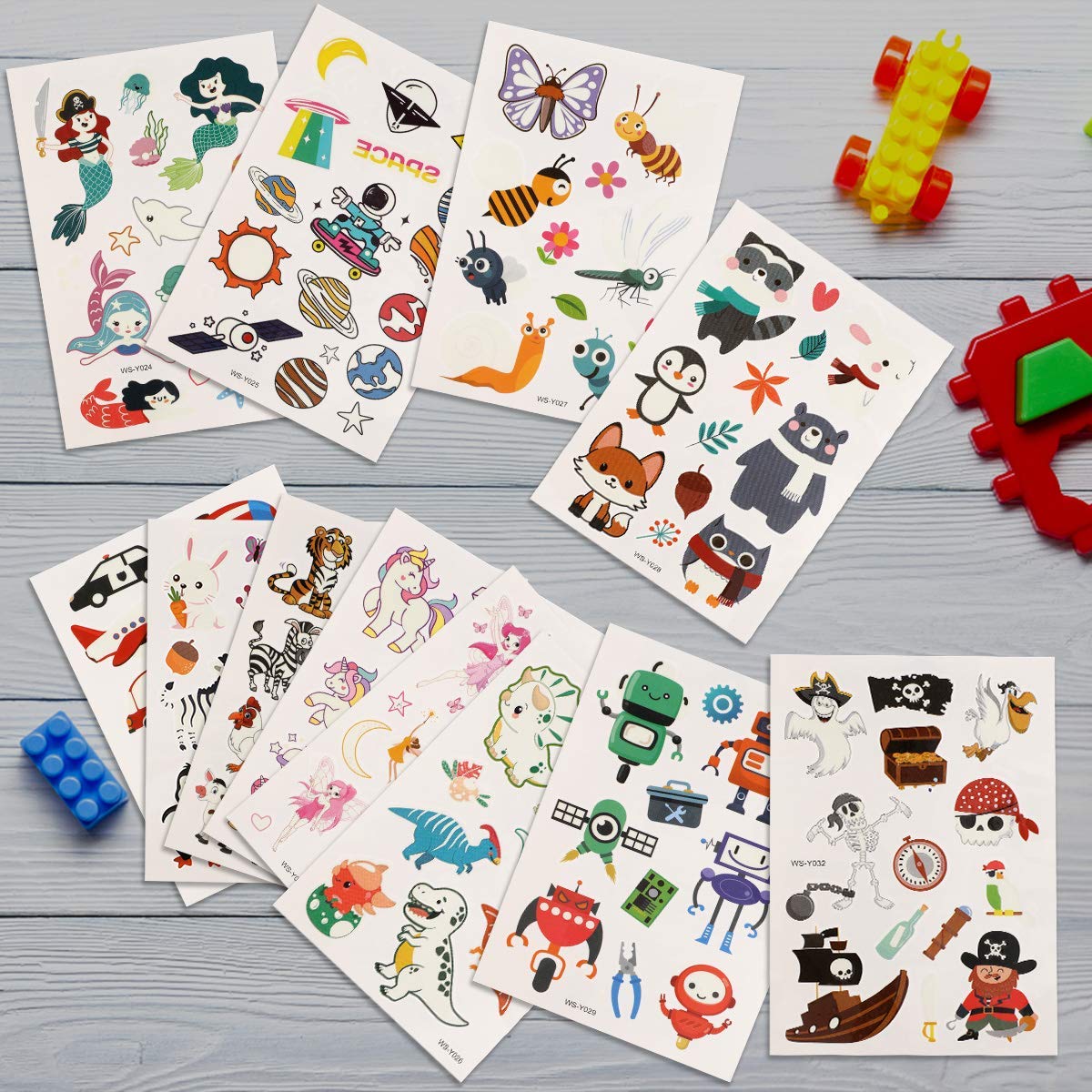 PATPAT Glow Temporary Tattoo Stickers for Kids 12 Sheets with Luminous Cartoon Designs | Safe Skin Fun Party Supplies