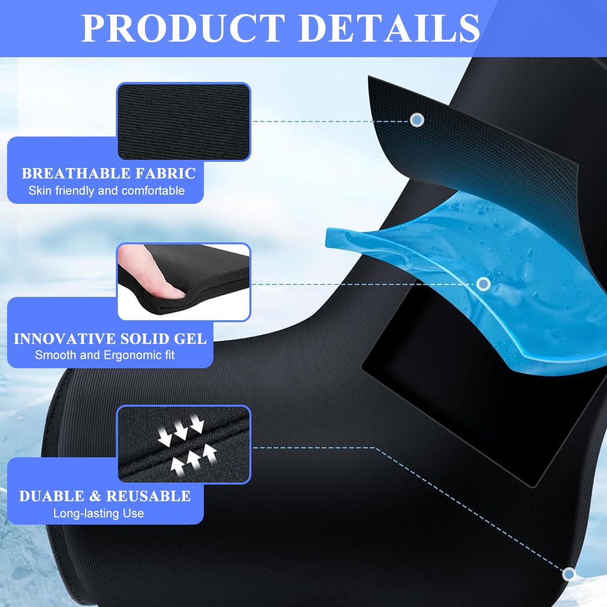 HANNEA Ankle Foot Ice Packs Wrap for Injury Recovery with Dual Hot and Cold Therapy Gloves