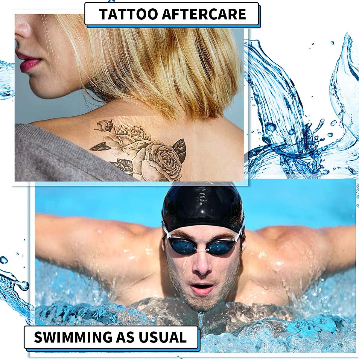 HANNEA Transparent Adhesive Bandage Dressing for Wound and Tattoo Care 50PCS 4.7x4.7Inch featuring Cuttable Traceless PU Film | Waterproof Protection for Skin and Pets