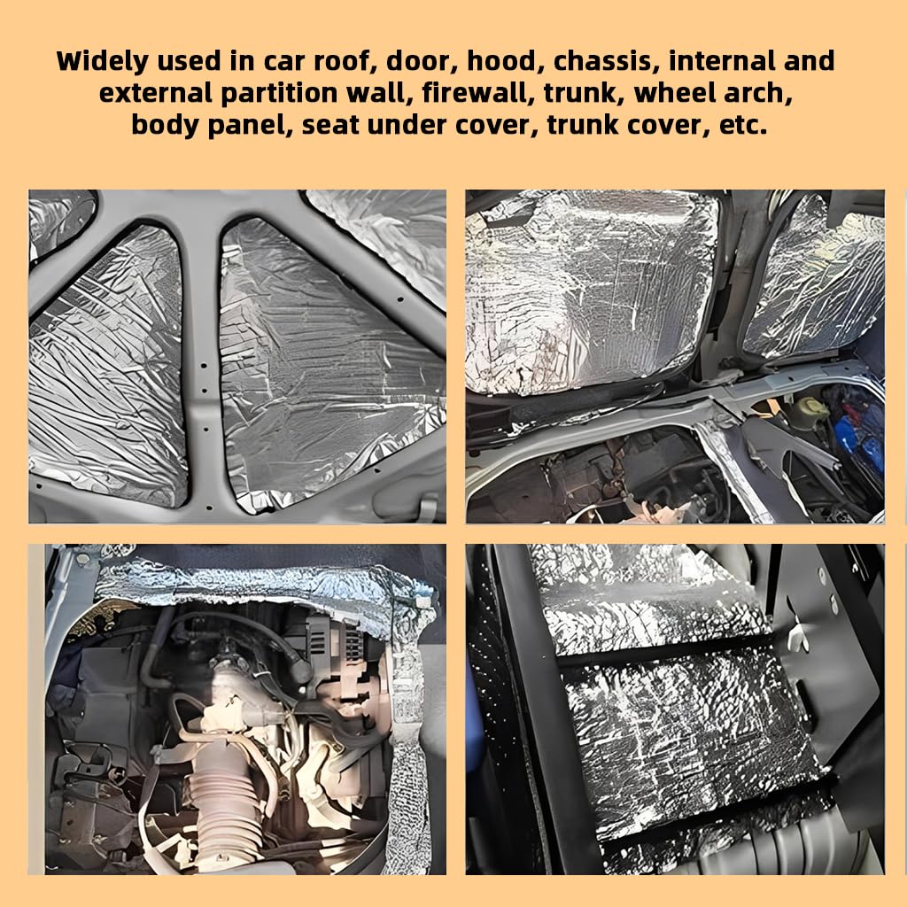 STHIRA Noise Dampening Mats for Cars with 5mm Foil Foam Layer | 30PCS Self-Adhesive Sheets 40x25cm