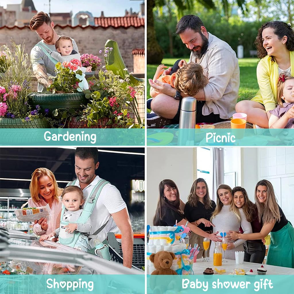 SNOWIE Baby Carrier for Daily Use with 9 Carrying Positions and Ergonomic Lumbar Support | Cotton Polyester Breathable Wrap for Newborn to 30 kg