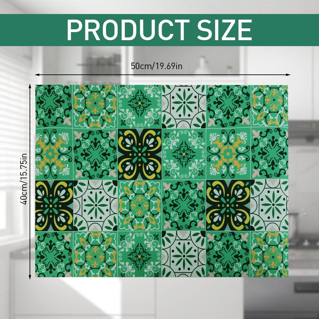 Supvox Dish Drying Mat for Kitchen Counter with Non Slip Rubber Base and Heat Resistance 40x50cm Green