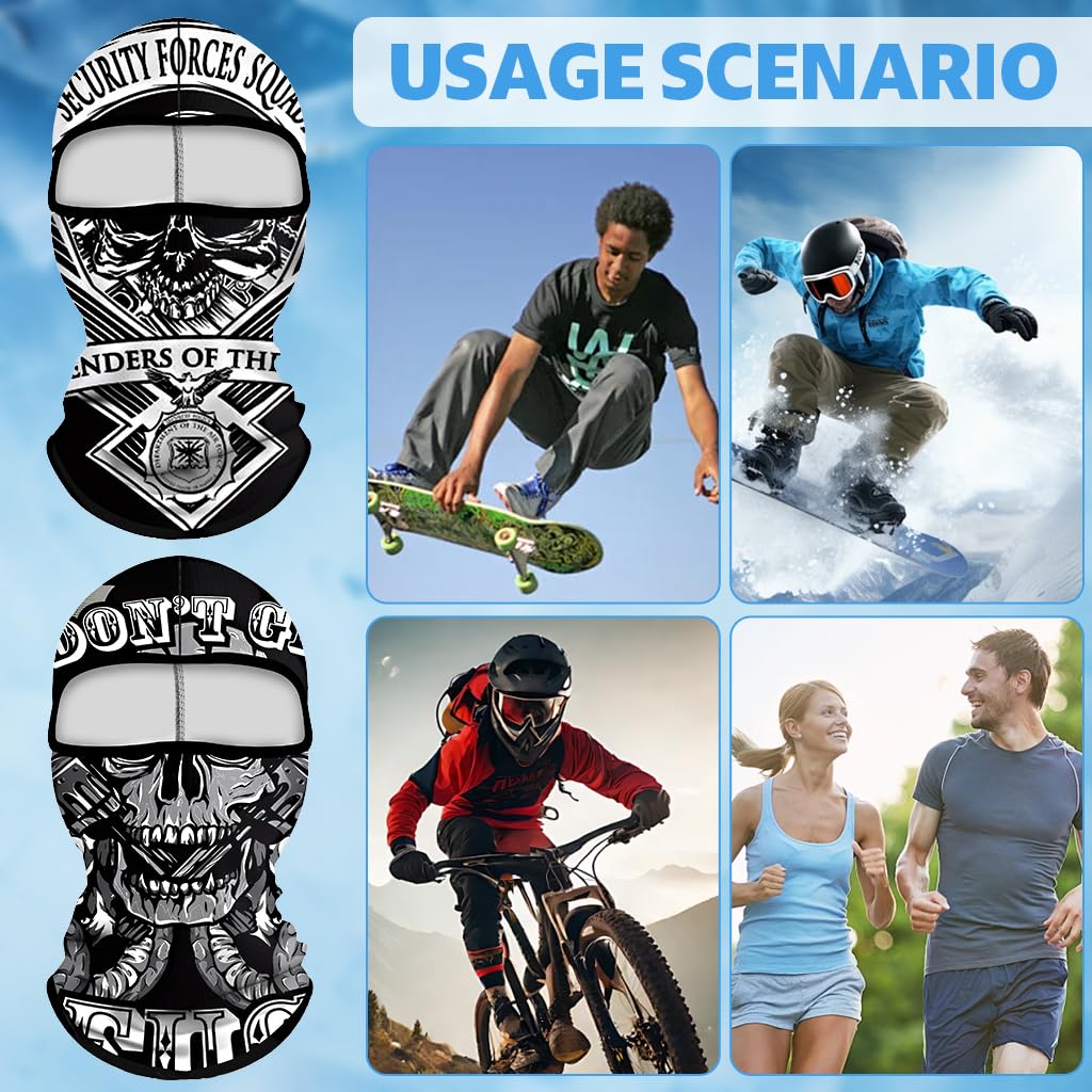 Optifit Balaclava for Riding and Outdoor Sports featuring Breathable Quick Dry Fabric | Skull Print Face Mask for Men and Women