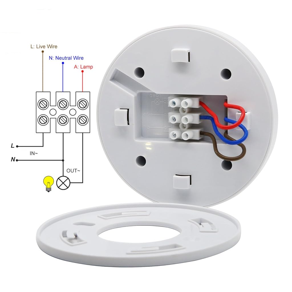 ZIBUYU® Ceiling Mount Smart Motion Sensor Switch PIR Motion Sensor Switch for Upgrading Lights, House Renovation, LED Motion Sensor Switch, Wiring Powered