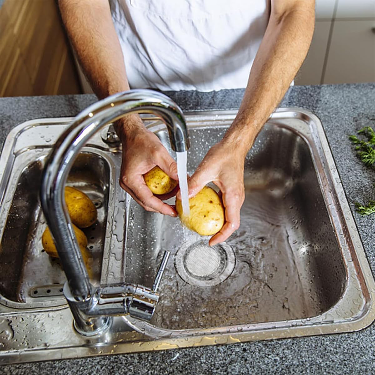 HASTHIP Sink Strainer for Kitchen and Bathroom featuring 3mm Mesh Holes and 4.33 in Size | Stainless Steel 2 Pack