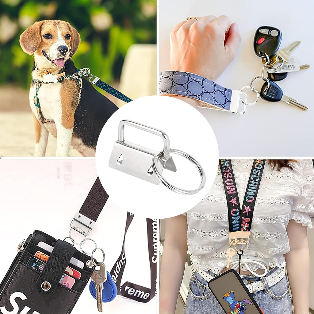 HASTHIP Key Fob Hardware for Wristlets with 30 Sets and 1 Key Fob Glass Running Pliers | 3 Colors