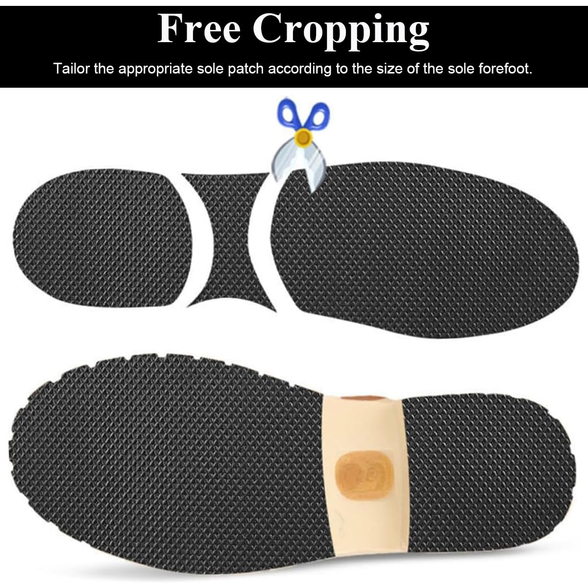 Venzina Shoe Sole Repair Patch for Women with Anti Slip Texture and 2mm EVA 2m Size | Self Adhesive Cuttable Protector