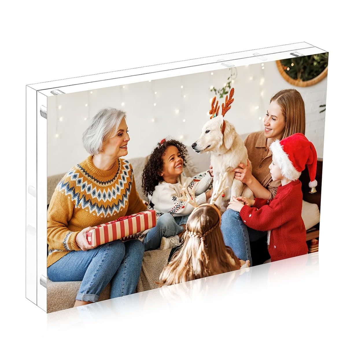 HASTHIP® Acrylic Picture Frame 4x6 Inches, Magnetic Acrylic Picture Frame, Transparent Double-Sided Desk Display, Double Sided Frameless Photo Frame, Gift Option for Home or Office Decor