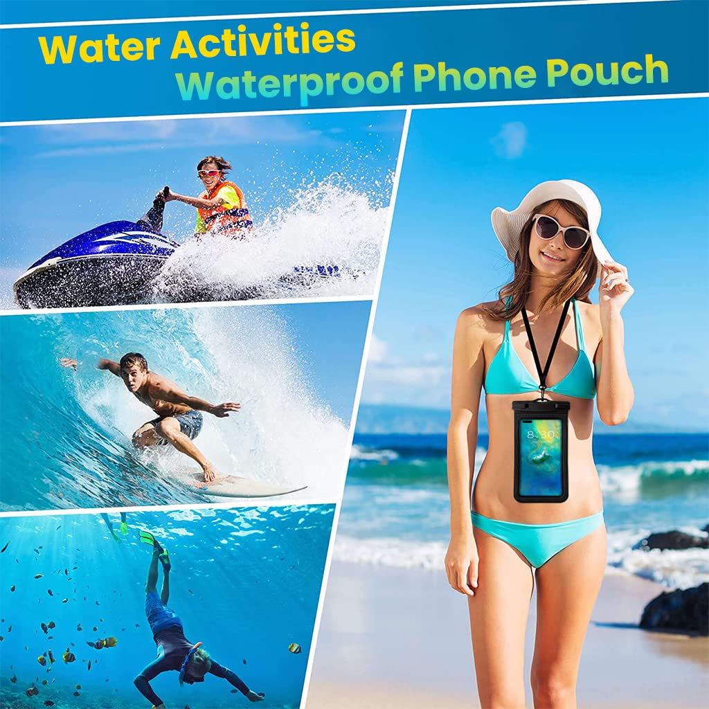 Waterproof Mobile Pouch for Beach and Swimming with Snap Lock Design & IPX8 Seal | Fits 6.9 in Phones