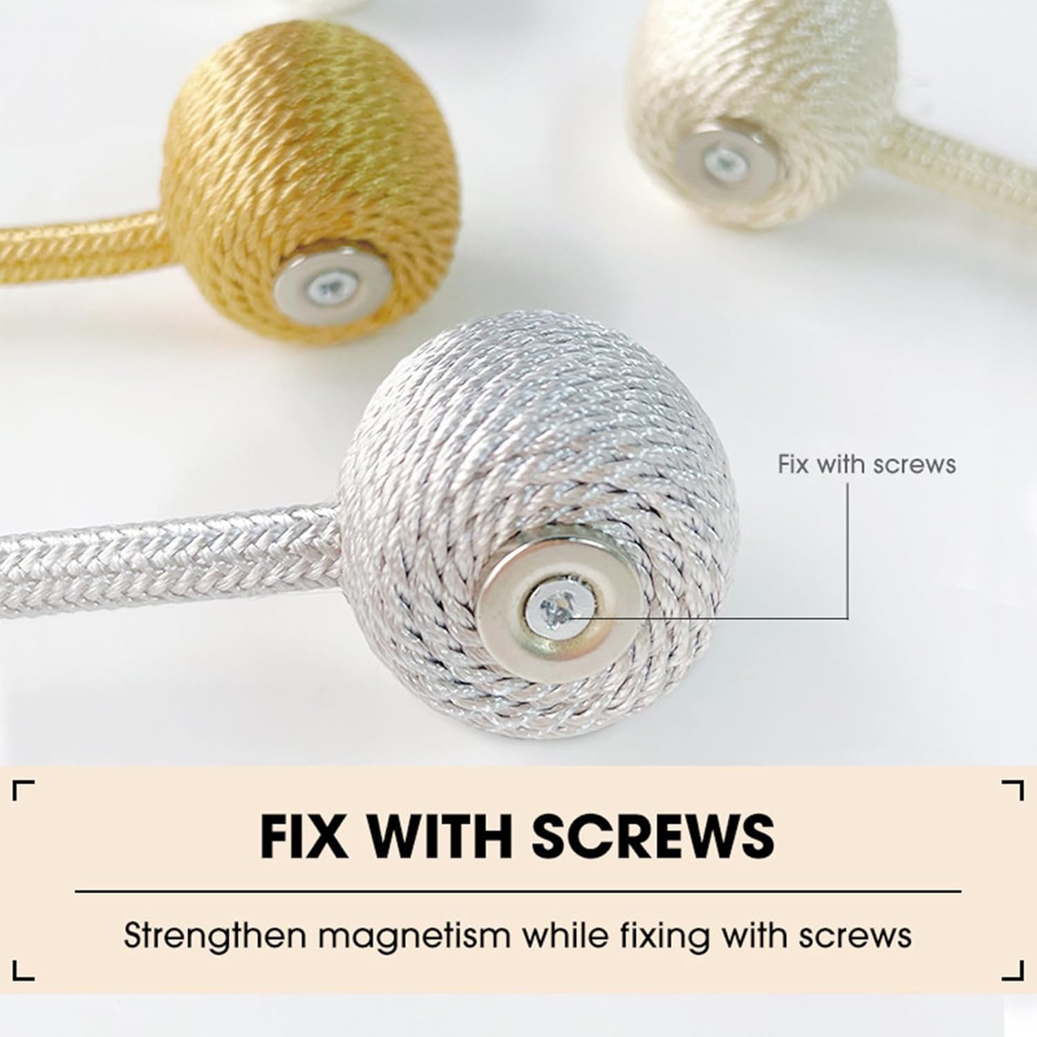 HASTHIP® Window Curtain Tiebacks Polyester Solid Khaki