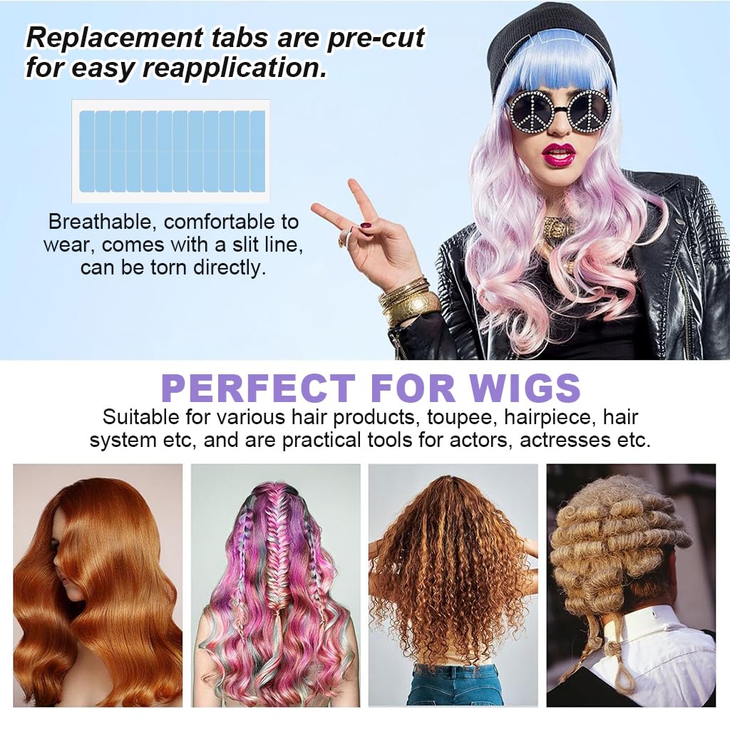 MAYCREATE® 60 Pieces Tape-in Hair Extensions Adhesive Tabs Hair Extension Tape Tabs 4x0.8cm Double Side Adhesive Tape Sweat-proof Slim Invisible Hair Extension Tape Tabs