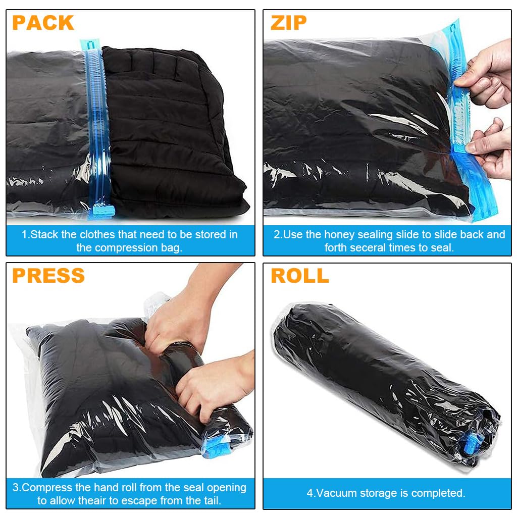 Supvox Vacuum Bags for Clothes with 6 PCS 2L 2M 2S Sizes for Travel and Space Saving Storage