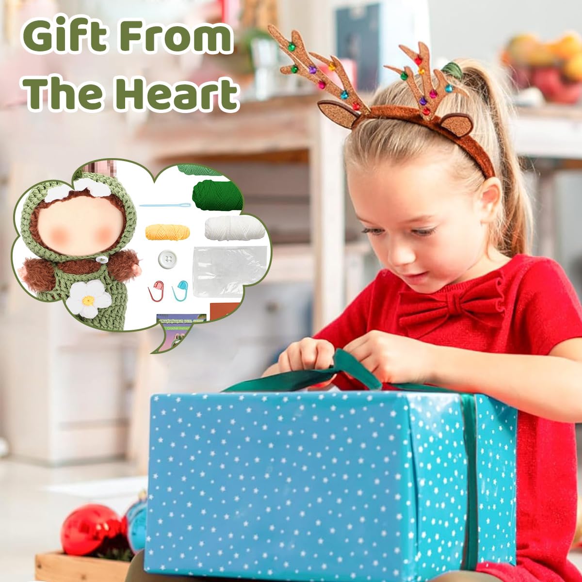 Fancyku DIY Crochet Kit for 4 Inch and 6 Inch Figures with Step by Step Guide | Cartoon Dinosaur Jumpsuit Craft Set