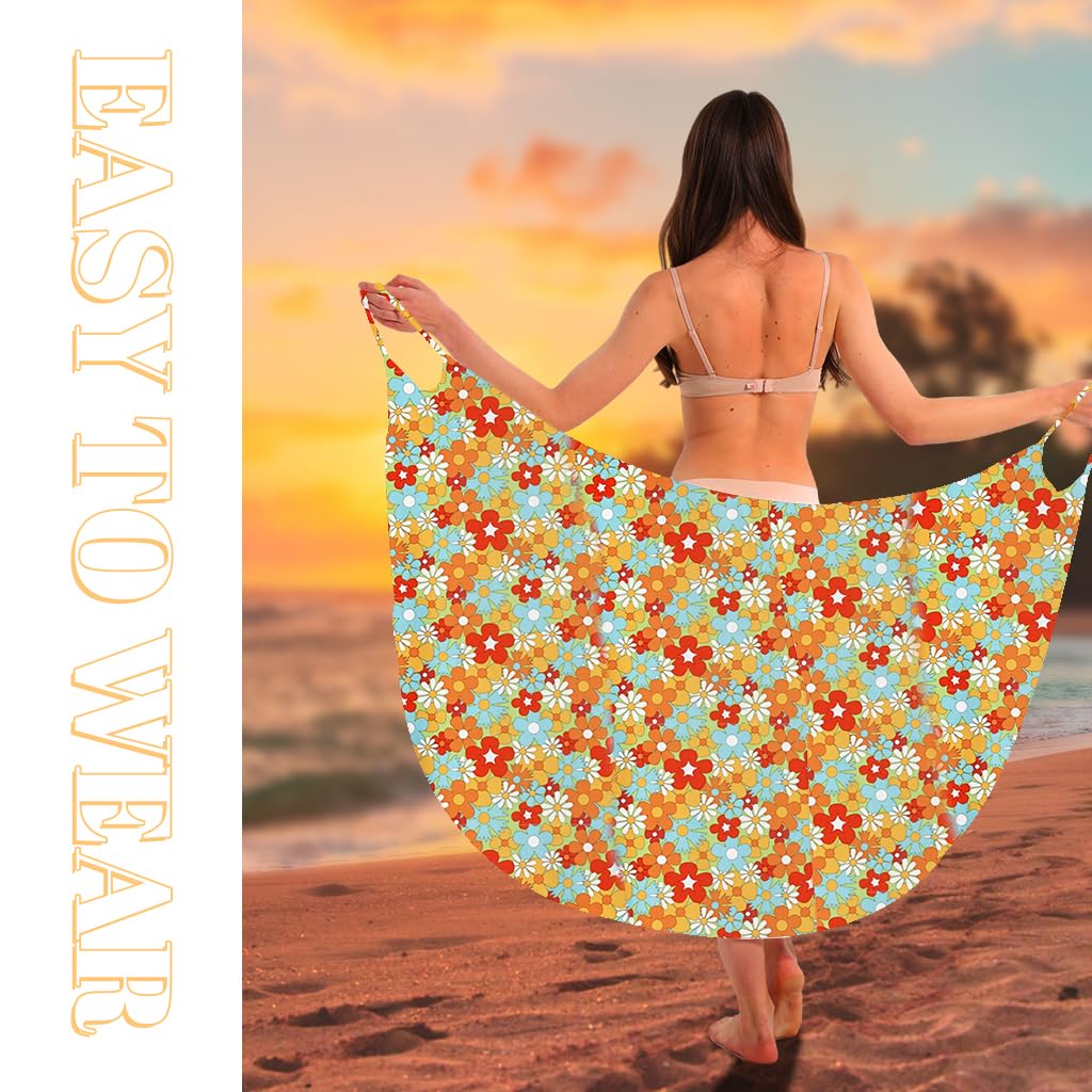 PALAY Women Beach Dress Cover Up for Summer with Quick Dry Polyester and Backless Floral Style