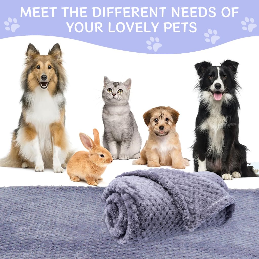 Qpets® Pet Blanket Soft Plush Blanket, Large Sleeping Blanket for Dogs Cats Warm Blanket Multipurpose Extra Large Bath Dry Towel for Dogs - 39.3x62.9 inches