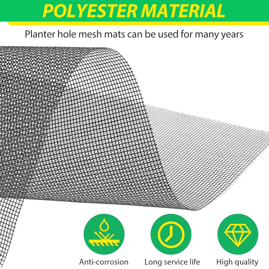 HASTHIP Flower Pot Hole Mesh Pad 5 pcs 7.8 x 11.8 in for Garden Drainage | Glassfiber Filter Liners