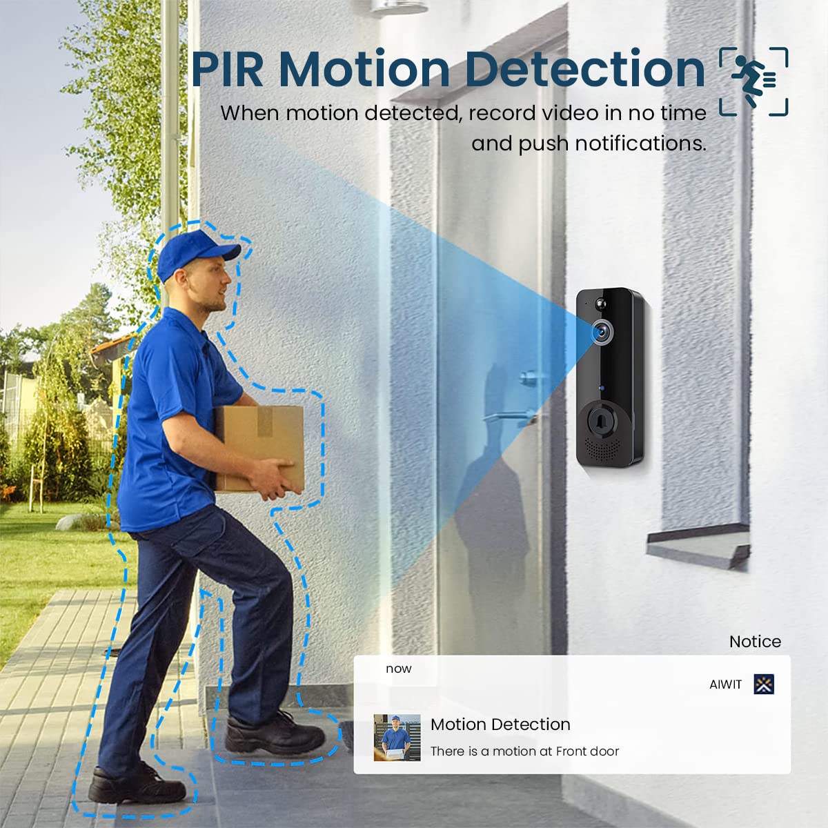 ZORBES Smart Video Door Bell for Home with 140° Motion Detection and 2-Way Audio | IP65 WiFi Security Camera