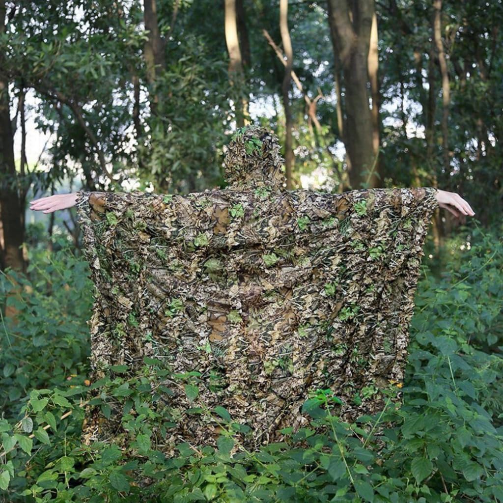 Proberos® Ghillie Suit, 3D Camouflage Hunting Apparel, 3D Leaf Woodland Poncho Ghillie Suit Camouflage Clothing for Hunting Bird Watching Military Training Outdoor Gaming Wildlife Photography