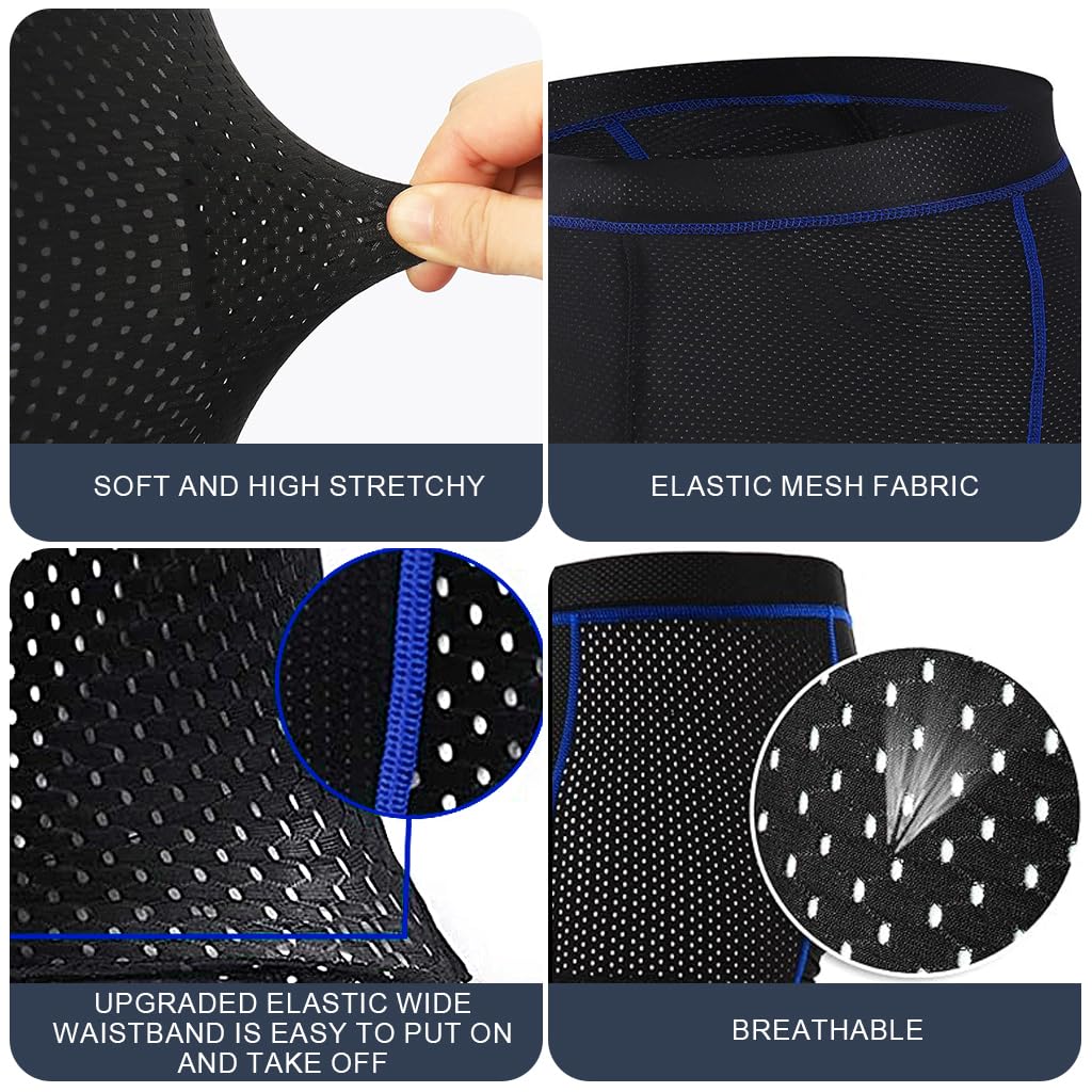 PROBEROS Men’s Cycling Shorts for Long Rides with 3D Gel Padding and Quick Dry Fabric | Blue