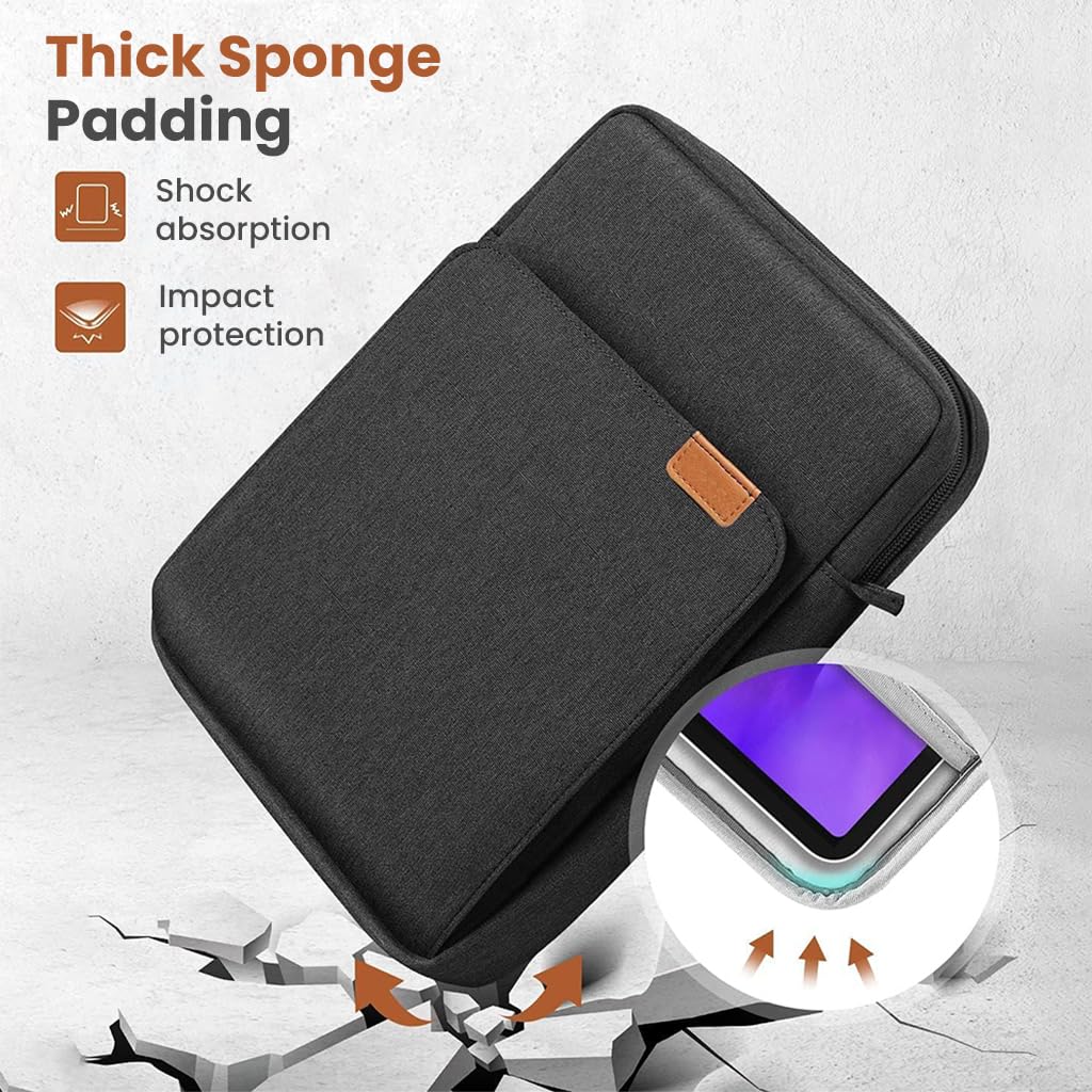 ZORBES Tablet Sleeve Handbag for 13 in iPad Pro and Galaxy Tab featuring Dual Zipper Compartments | Waterproof Travel Bag with Handle and Shoulder Strap