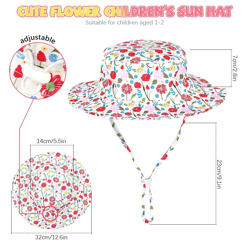 SNOWIE SOFT Sun Hat for Toddler Girls with UPF 50+ Wide Brim and Adjustable Chin Strap | Breathable Mesh Liner for Outdoor Play
