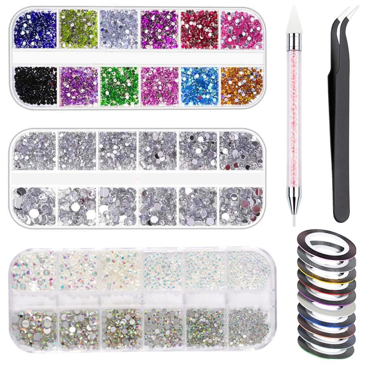 MAYCREATE Nail Art Kit for Women with 100 Nails 20 Brushes and 10 Tapes | 3D Extension Set