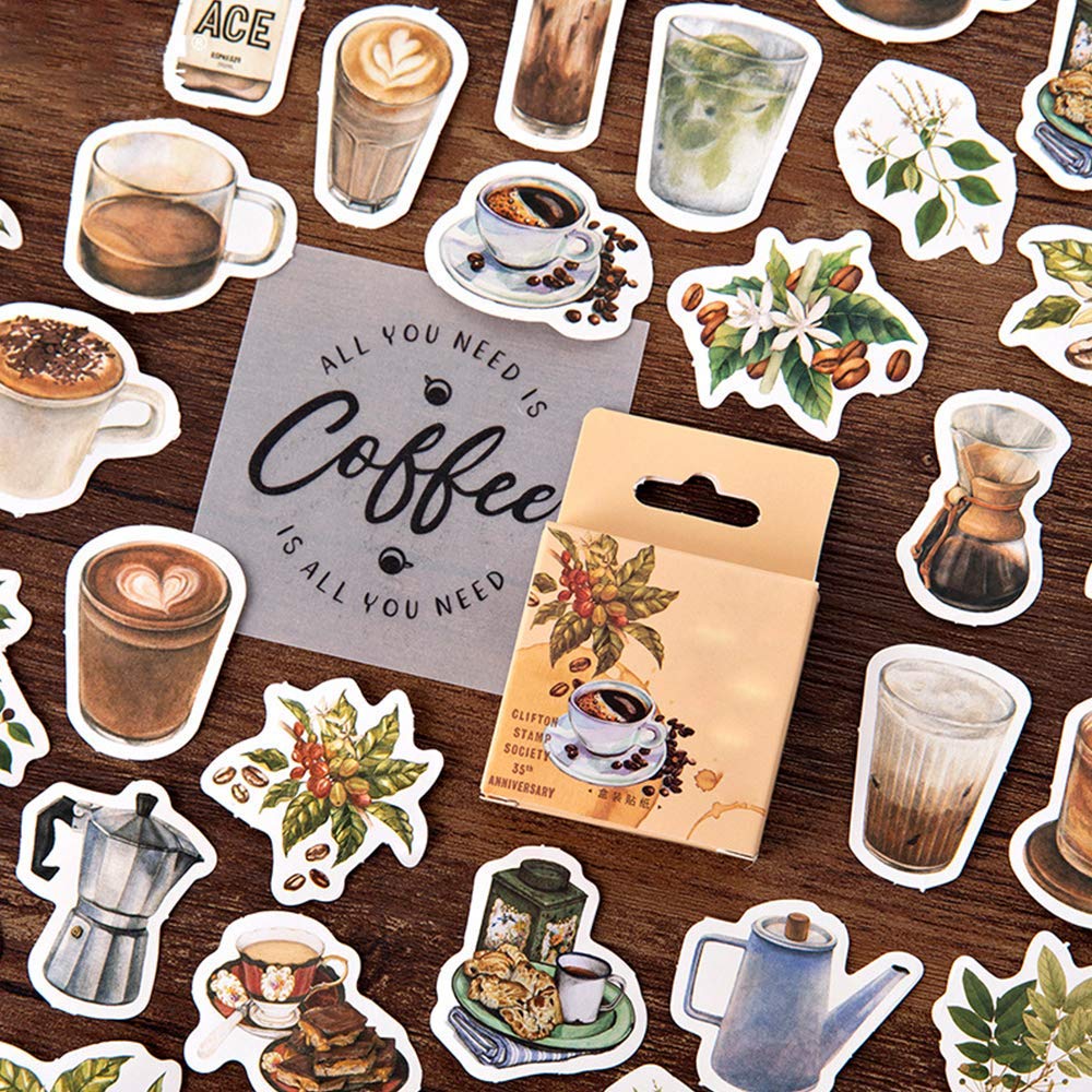 HASTHIP Vinyl Spring Flower Waterproof Stickers for DIY Decoration featuring 46 pcs | Multicolour Plant Designs