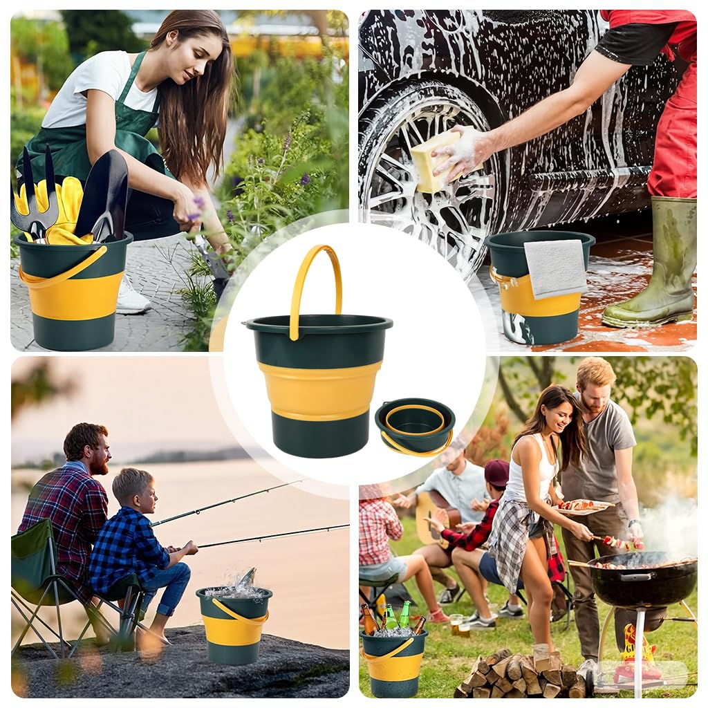 ZIBUYU Foldable Bucket for Camping and Travel featuring 10L Capacity and Leak-Proof Design