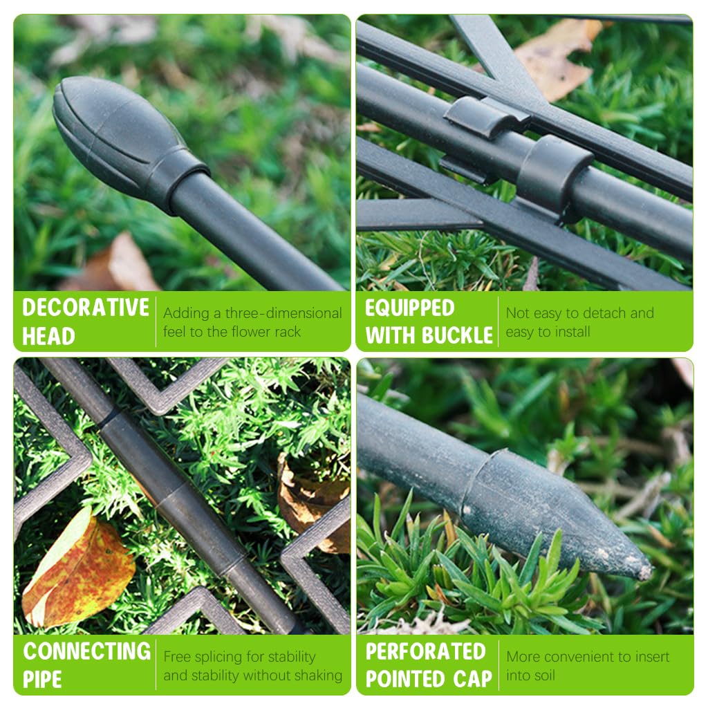 HASTHIP Garden Trellis for Climbing Plants with Interlocking 6pcs Design 46.5x90cm | PE & PP Resin Support for Vines and Roses