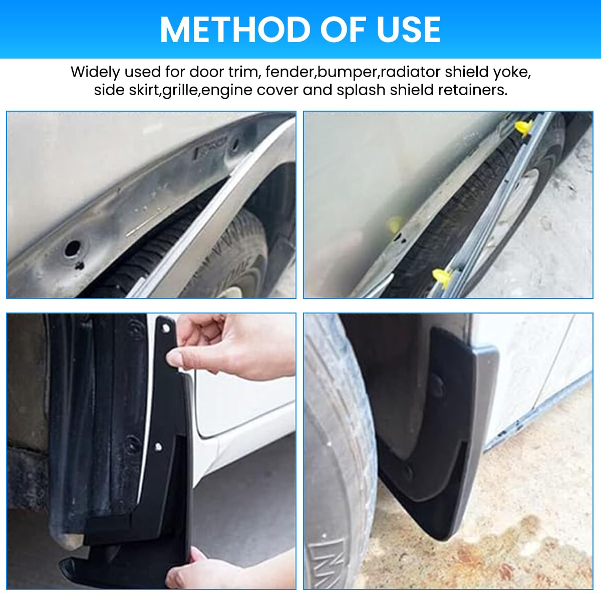 STHIRA Car Rivets Kit for Bumpers and Panels with Trim Removal Tool 120 pcs | Heavy Duty Plastic