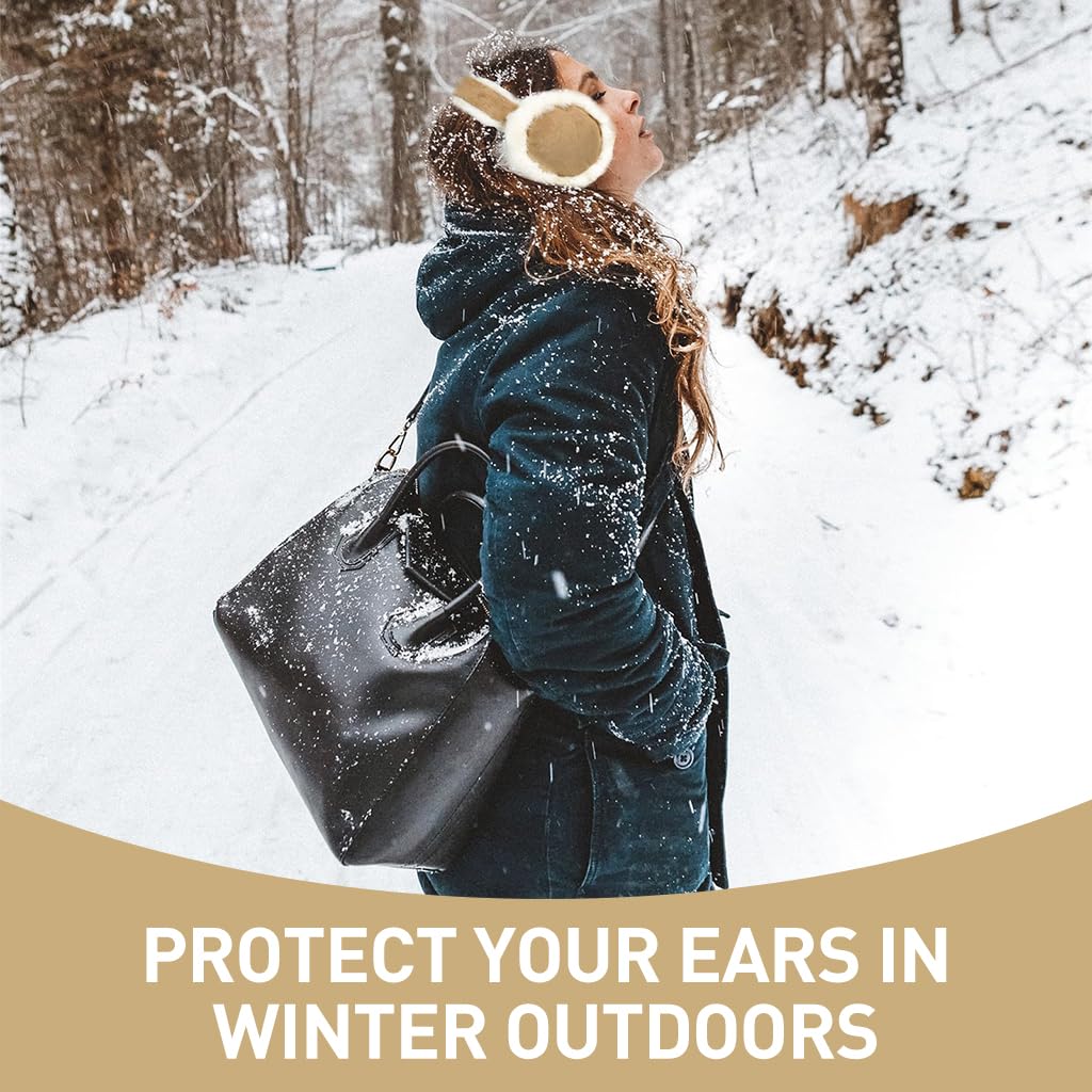 SANNIDHI Plush Ear Muffs for Women and Teen Girls with Adjustable Band | Stylish Winter Ear Warmers