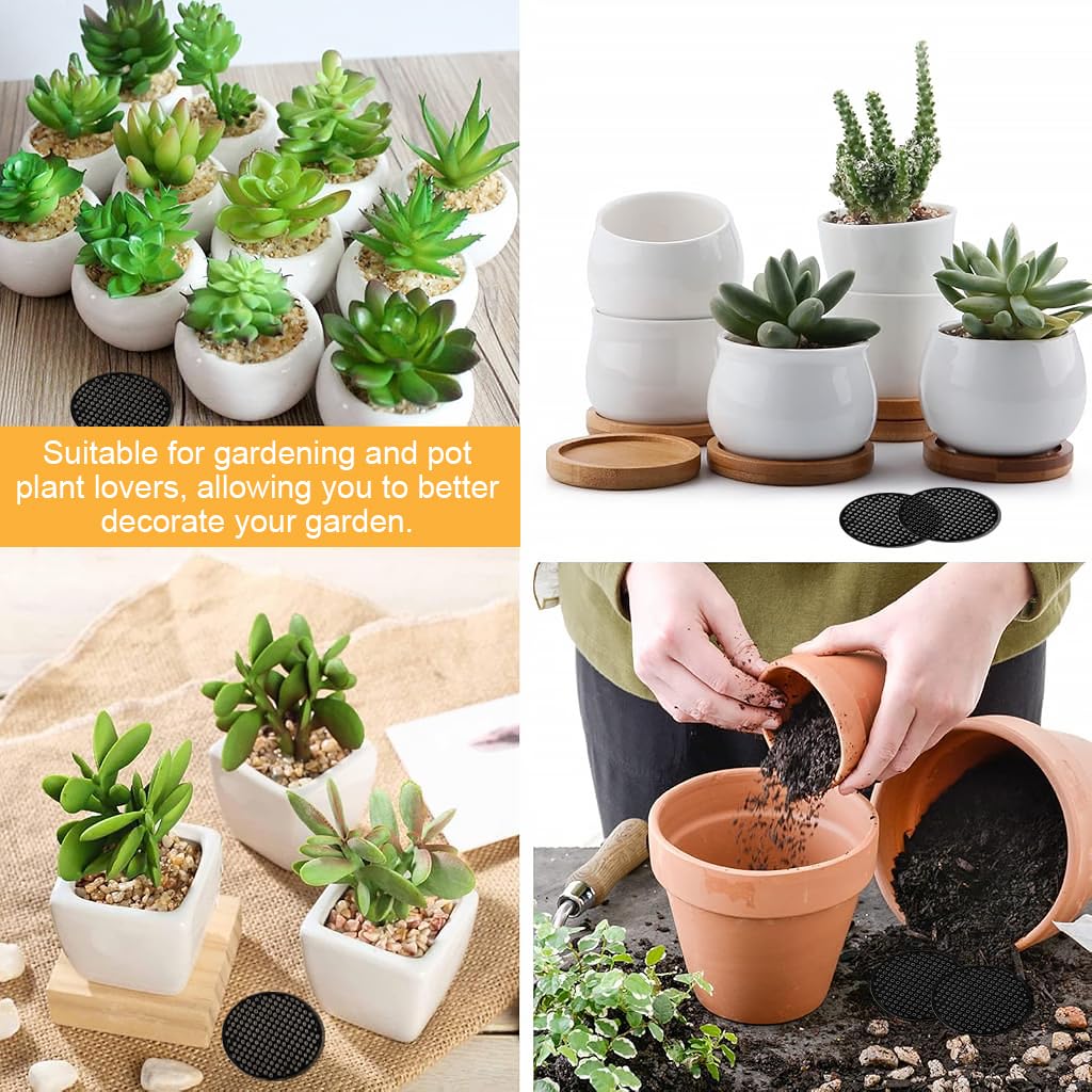 HASTHIP Flower Pot Hole Mesh Pad for Bonsai and Succulent Drainage 100 pcs 7.5 cm Plastic | Reusable Soil Retention Screen