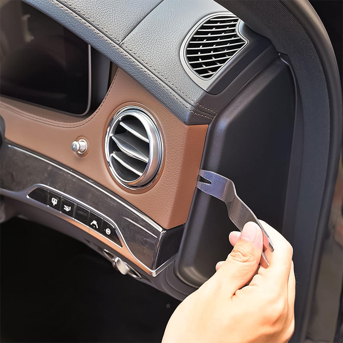 STHIRA Panel Removal Tools Set for Car Trim and Stereo with 6Pcs Dual Head Stainless Steel