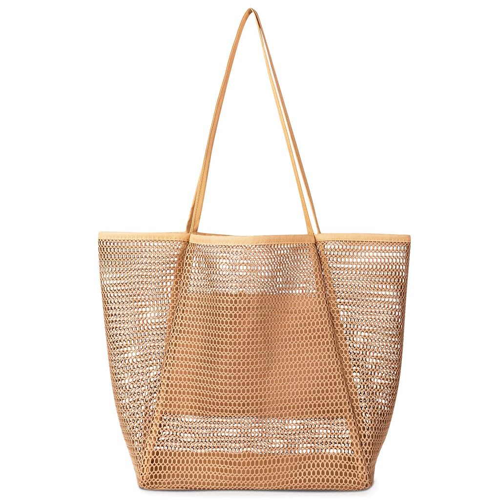ZIBUYU Beach Tote Bag for Pool and Travel with Reinforced Handles and Nylon Mesh | Sand‑Resistant and Quick‑Dry Design