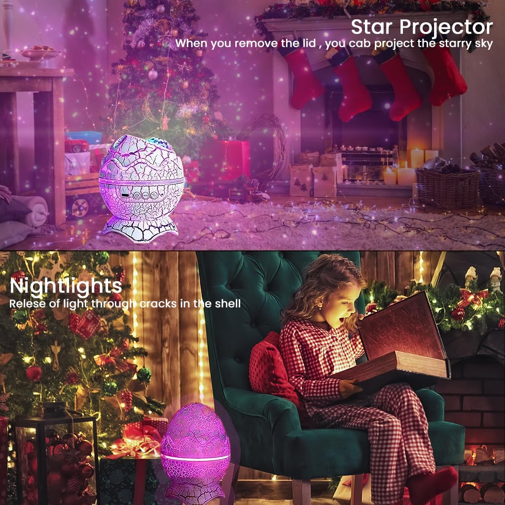 ELEPHANTBOAT Star Projector Light with Bluetooth Speaker and 19 White Noise | Remote Timer