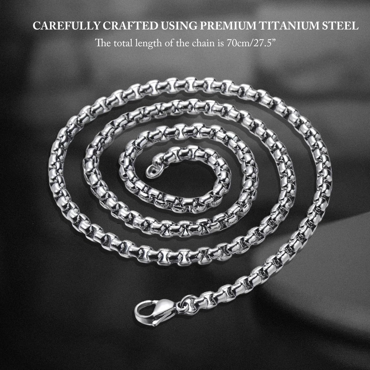 Zibuyu Flame Cross Necklace for Men 27.5 in Chain with Titanium Steel Pendant | Gift for Boys