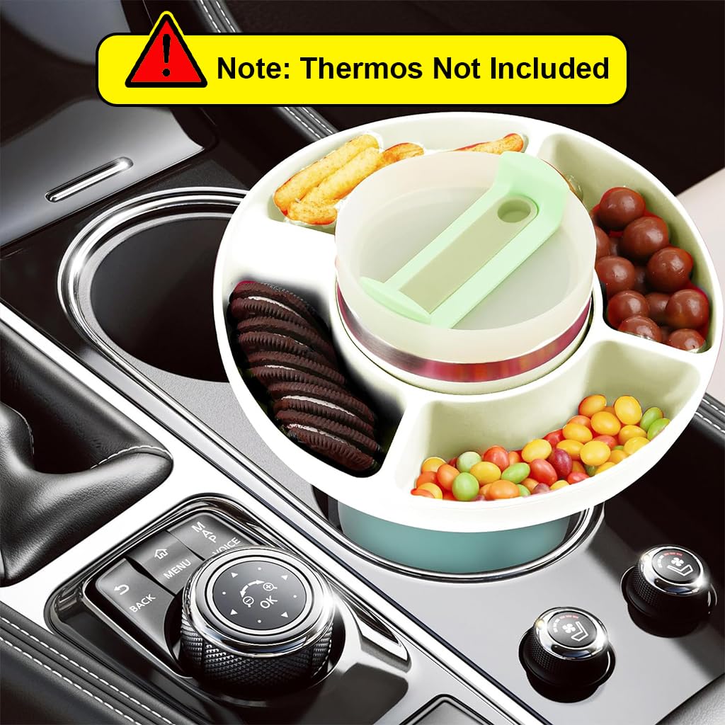 Supvox Snack Tray for 40oz Stanley Cup with 4 Grid Design and BPA Free Silicone Container