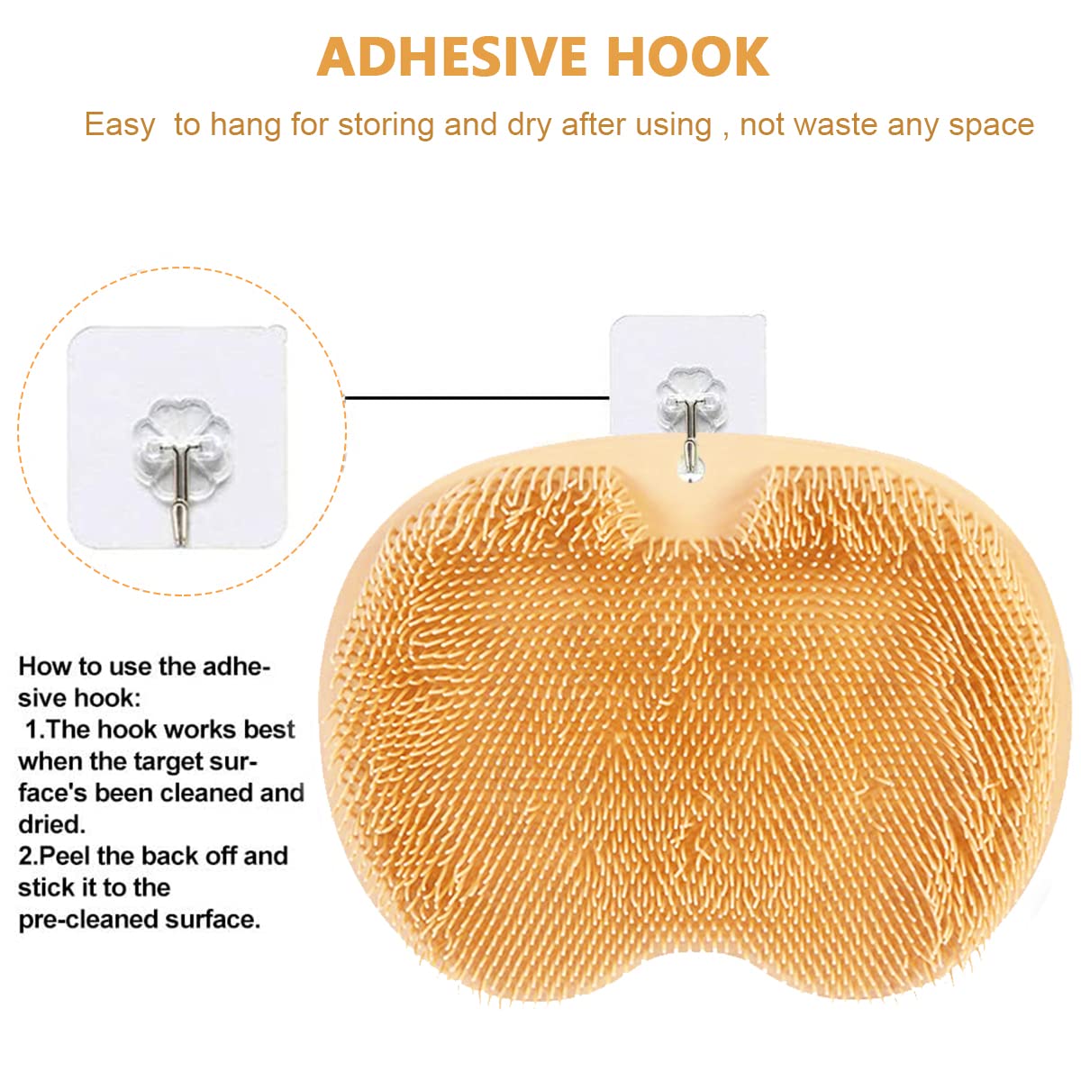 HANNEA Shower Foot Massager Scrubber for Bath with Suction Cups & 28.5×20.5 cm Mat | Silicone Bristles Cleaner